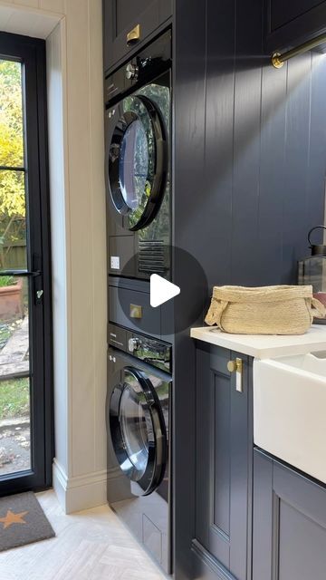 Deb Precious on Instagram: "Which washer / Dryer did you buy? One of the most asked questions details below ⬇️⬇️.

The washing machine is the @samsunguk EcoBubble with an 11kg drum, which makes it ideal for our family of 5. There is plenty of space for all the clothes that a larger household throws at you 🧺, school uniforms, multiple football kits and the many outfit changes a day 😫! The built in sensors actually weigh the load and calculate the perfect amount of water required every time! Plus the sleek design looks the part! I didn’t want to faff with integrated doors so the graphite colour blends really well.

The dryer is the Samsung 9kg heat pump tumble dryer.

It has some clever technology to make doing the laundry a little less painful! The quick dry setting gets you out of some l Washing Machine Cupboard, Dishwasher Cabinet, Bungalow Ideas, Samsung Washing Machine, Baby Shopping Cart, Baby Shopping, Grain Storage, Most Asked Questions, Family Of 5