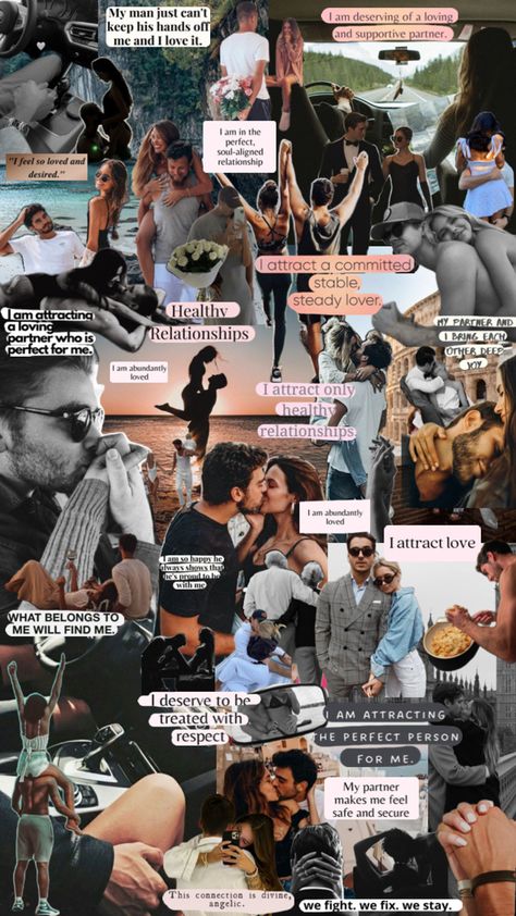 Soulmate Vision Board, Positive Manifestation Wallpaper, Relationship Vision Board, Vision Board Book, Manifesting Vision Board, Love Attraction, Vision Board Images, Vision Board Wallpaper, Career Vision Board