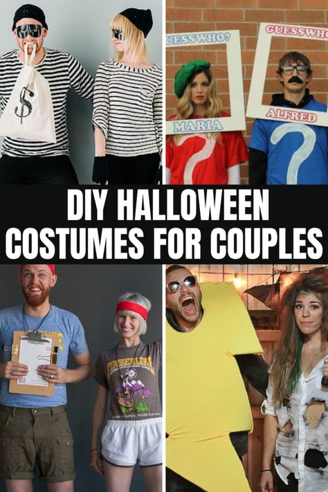 DIY Halloween Costumes For Couples Dress As Your Spouse Party, Cheap Couples Halloween Costumes, Creative Couples Halloween Costumes, Diy Costumes For Couples, Easy Diy Couples Costumes, Couples Halloween Costumes Creative, Diy Halloween Costumes For Couples, Diy Halloween Couples, Last Minute Diy Costumes