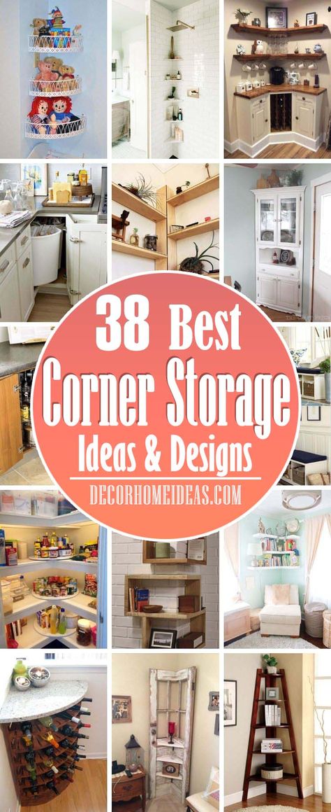 How To Make A Corner Cabinet, Ideas For Corners In Kitchen, Corner Shelves Storage, Corner Shelf For Kitchen, Pantry Ideas For Corners, Functional Corner Space, Corner Space Ideas Dining Room, Corner Cabinets Ideas Living Room, Kitchen Corner Countertop Storage