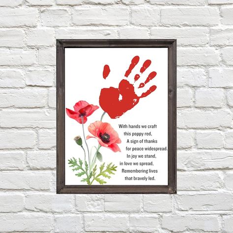 Veterans Day Remembrance Day Poppyhandprint Art Craft for Toddler Kindergarten Veterans Remembrance Memorial Day Card Printable - Etsy Remembrance Day Art, Origami Templates, Remembrance Day Poppy, Poppy Art, Daycare Ideas, Handprint Craft, Patriotic Crafts, Washable Paint, Handprint Art