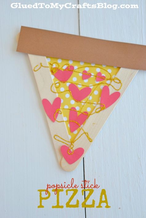 Sharpie Cup, September Projects, Popsicle Stick Crafts For Kids, Pizza Art, Heart Paper, Valentine's Day Crafts For Kids, Pizza Day, Valentine Activities