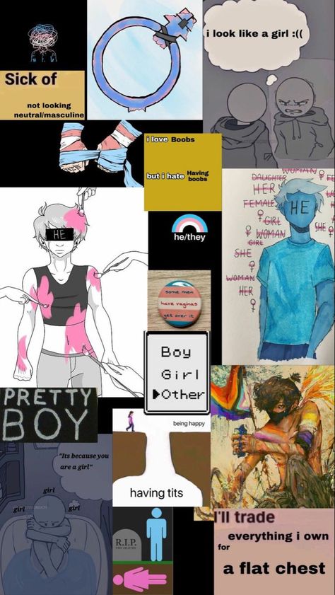 Trans Reference Drawing, Transphobic Art, Gender Confusion Art, Ftm Body Dysphoria Art, Trans Masc Dysphoria Art, Dysphoria Art Gender, Transboy Aesthetic Wallpaper, Transmasc Aesthetic Wallpaper, Transmasc Dysphoria Art