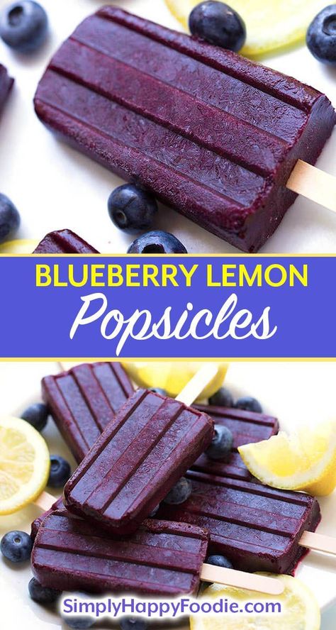 Lemon Popsicles, Fruit Popsicle Recipes, Homemade Fruit Popsicles, Simply Happy Foodie, Healthy Popsicle Recipes, Ice Pop Recipes, Healthy Popsicles, Fruit Popsicles, Resep Salad