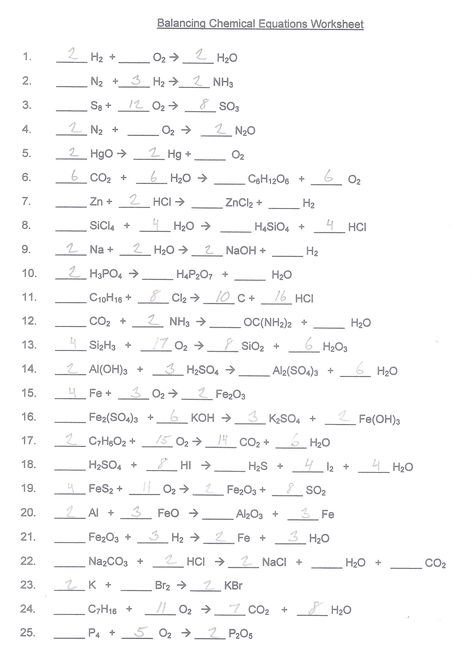 Balancing Chemical Equations Worksheets Key Balancing Equations Chemistry, Counting Atoms Worksheet, Balancing Chemical Equations, Chemical Equations, Balancing Equations, Chemistry Education, Chemistry Worksheets, Teaching Chemistry, Chemical Equation