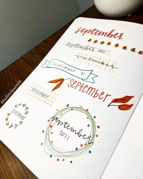 November Header Ideas, September Header, September Font, Easy Fonts To Write, Headers Ideas, Month Headers, Ideas For Bullet Journal, Popular Free Fonts, Hand Lettering Alphabet Fonts