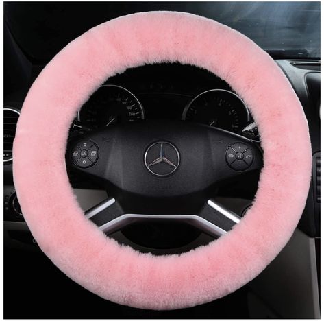 Fuzzy Steering Wheel Cover, Pink Steering Wheel Cover, Pink Wheels, Pink Car Accessories, Car Deco, Winter Car, Car Steering Wheel Cover, Car Steering Wheel, Benz Car