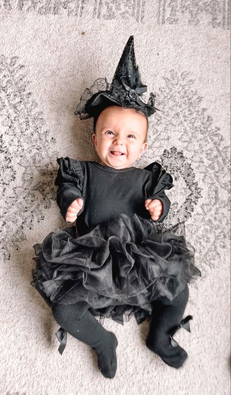 Infant Witch Costume, Baby Witch Costume Diy, Crochet Dress Tutorials, Baby Vampire Costume, Toddler Witch Costume, Baby Witch Hat, Austin Outfits, Toddler Witch Costumes, Baby Witch Costume