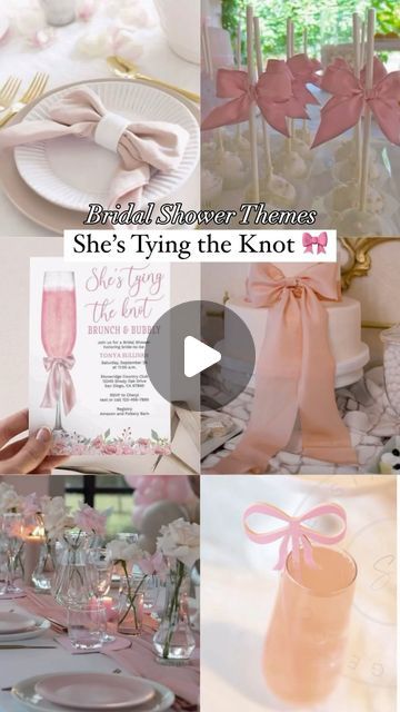 GABS ☼ on Instagram: "Bridal Shower Themes: She’s Tying the Knot 🎀 In honor of picking this as my theme, we’re kicking off the bridal shower inspo series 💗 • • • • • #bridalshowerideas #bridalshowertheme #bridalshowerdecor #bridalshower #bridalshowerinspiration #shestyingtheknot #2024bride #2024wedding #2025bride #weddingplanning" She’s Tying The Knot Centerpieces, She Is Tying The Knot Theme, Tied The Knot Bridal Shower Theme, Tie The Knot Bridal Shower Theme, She Tied The Knot Bridal Shower Theme, She's Tying The Knot Bridal Shower Theme, She’s Tying The Knot Bachelorette Party, She’s Tying The Knot, Shes Tying The Knot