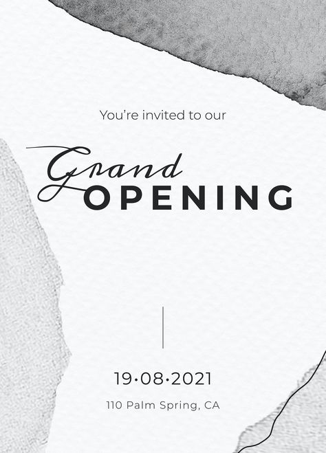 You're invited to our grand opening invitation card template vector | premium image by rawpixel.com Grand Opening Poster, Small Salons, Shop Opening Invitation Card, Opening Invitation, Grand Opening Invitations, Adobe Illustrator Design, House Warming Invitations, Business Invitation, Interior Design Presentation