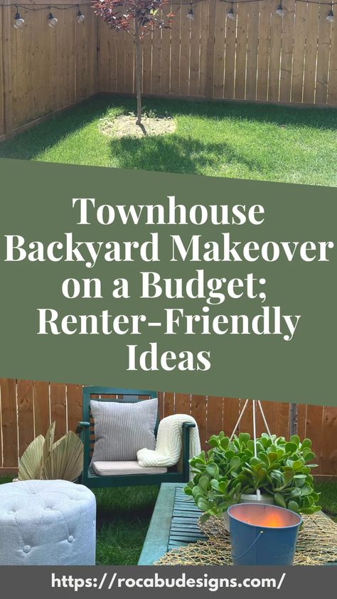 Small Backyard Ideas Renter Friendly, Renter Friendly Garden, Garden Ideas For Renters, First Home Diy, Backyard Makeover On A Budget, Patio Ideas Townhouse, Townhouse Backyard, Small Patio Ideas On A Budget, Canada Calgary