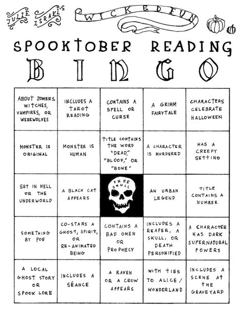 Spooktober reading bingo / by Julie Israel Bingo Pictures, White And Black Background, Reading Bingo, Reading Journal Printable, Scary Story, Halloween Reading, Book Reading Journal, Holiday Program, Library Programs