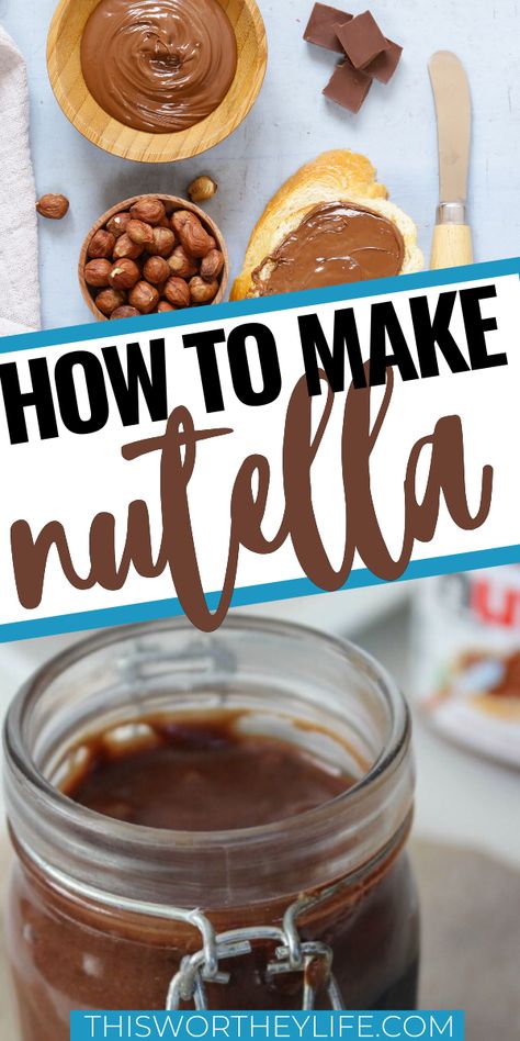 Love Nutella, but tired of running out for another jar? Learn how to make your own with our homemade Nutella recipe. Give our copycat recipe a try! Make Your Own Nutella, Homemade Nutella Recipes, How To Make Nutella, Nutella Recipe, Healthy Nutella, Processor Recipes, Nutella Jar, Homemade Nutella, Candy Truffles