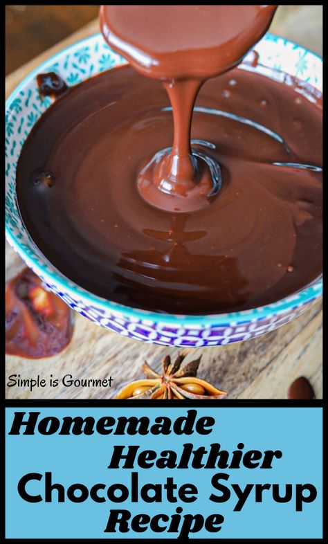 Dairy Free Chocolate Syrup, Healthy Chocolate Sauce Recipe, Cocoa Powder Chocolate Sauce, Choc Syrup Recipe, Vegan Chocolate Syrup, Cacao Chocolate Syrup, Easy Chocolate Syrup, Recipes With Dark Corn Syrup, Cacao Syrup Recipe