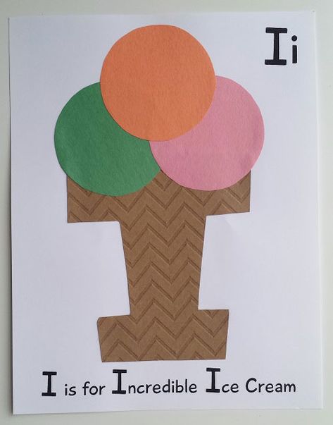 Craft For Letter A Preschool, I Crafts For Preschoolers Letter, Crafts For Letter I Preschool, Alphabet Art For Preschoolers, I Preschool Crafts Letter, I Letter Crafts For Preschool, I Art For Preschool, Letter I Projects For Preschool, Alphabet Crafts Preschool Art Projects