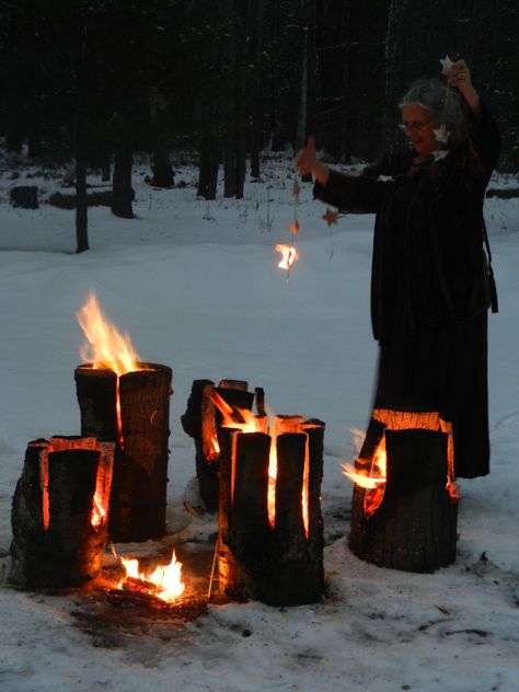 Fire for the  Winter Solstice - Celebrate the beginning of our Earths renewal. Winter Solstice Party, Yule Celebration, Winter Solstice Celebration, Solstice Party, Pagan Yule, Solstice And Equinox, Solstice Celebration, The Longest Night, God Jul