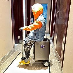 Smart Rideable Suitcase Electric Luggage Scooter For Travel Boardwalk Theme, Luggage Scooter, Suitcases, Electricity, For Free, How To Plan, Free Shipping, Travel, Black