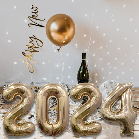 2023 Numbers Aesthetic, 2023 Balloon Decor, 2023 Balloons, Gold Number Balloons, 2023 Goals, Candle Party Favors, 2023 Mood, Foil Number Balloons, Goal Board