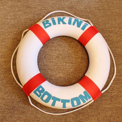 Bikini Bottom Life Preserver - Raising Hooks Spongebob Classroom, Spongebob Invitations, Spongebob Bathroom, Spongebob Party Decorations, Spongebob Crafts, Ice Cream Cone Craft, Spongebob Squarepants Party, Spongebob Birthday Party Decorations, Spongebob Theme