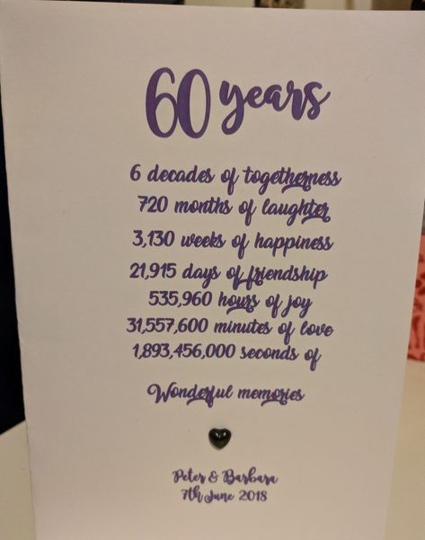 60 Yr Wedding Anniversary, 60 Wedding Anniversary Quotes, 60th Wedding Anniversary Gift Ideas Diy, 60 Anniversary Cards Handmade, 60th Wedding Anniversary Card Ideas, 60 Wedding Anniversary Ideas Decoration, Anniversary Ideas For Grandparents, 60th Anniversary Card Ideas, 60 Year Wedding Anniversary Ideas