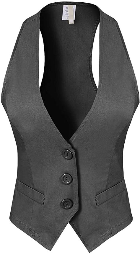 Design by Olivia Women's Dressy Casual Versatile Racerback Vest Tuxedo Suit Waistcoat Black M at Amazon Women’s Clothing store Mens Burgundy Blazer, Vest Tuxedo, Vest Outfits For Women, Burgundy Blazer, Waistcoat Woman, Purple Vests, Suit Waistcoat, Tuxedo Suit, Classy Casual