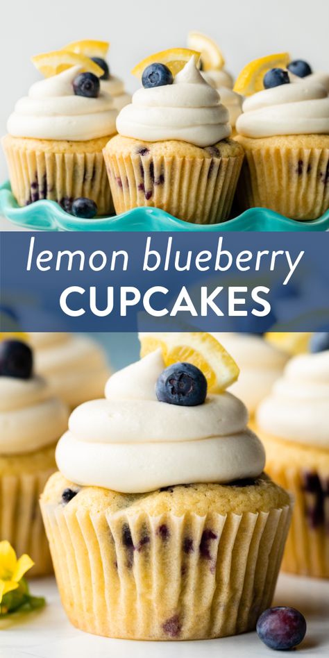 Blueberry Cupcakes Recipe, Blueberry Cupcake, Lemon Blueberry Cupcakes, Blueberry Cupcakes, Lemon Cream Cheese Frosting, Lemon Cream Cheese, Lemon Frosting, Lemon Cupcakes, Lemon Flavor