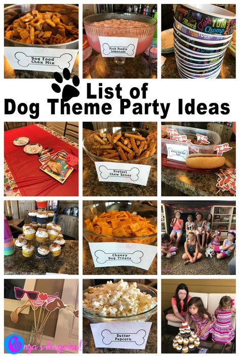 Dog Themed Party Food and Party Ideas Human Food For Dog Birthday Party, Puppy Shower Food Ideas, Puppy Themed Charcuterie Board, Puppy Birthday Food Ideas, Dog Birthday Party Food For Humans, Food For Dog Themed Birthday Party, Dog Birthday Food Ideas, Puppy Party Theme Food, Puppy Shower Ideas Dog Parties