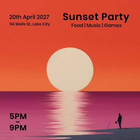 Sunset Party, Rooftop Party, Sunrise And Sunset, Instagram Party, Architecture Graphics, Party Poster, Event Poster, Wedding Mood, Best Templates