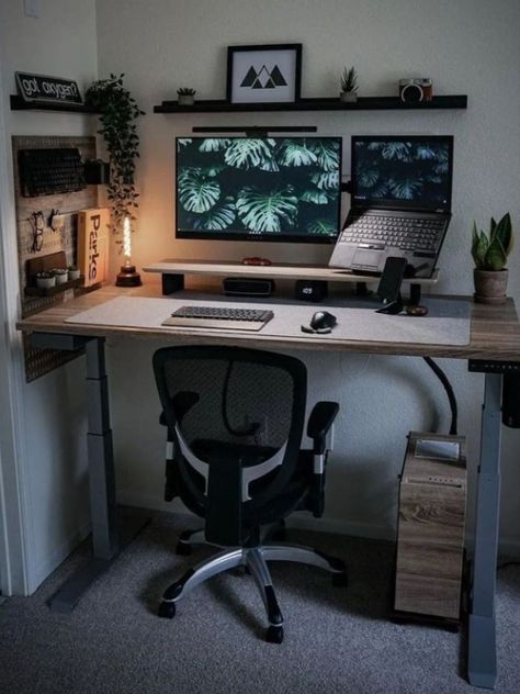 Office Inspiration Workspaces, Minimal Desk Setup, Setup Inspiration, Minimal Desk, Gaming Desk Setup, Computer Desk Setup, Home Studio Setup, Desktop Setup, Dekorasi Kamar Tidur