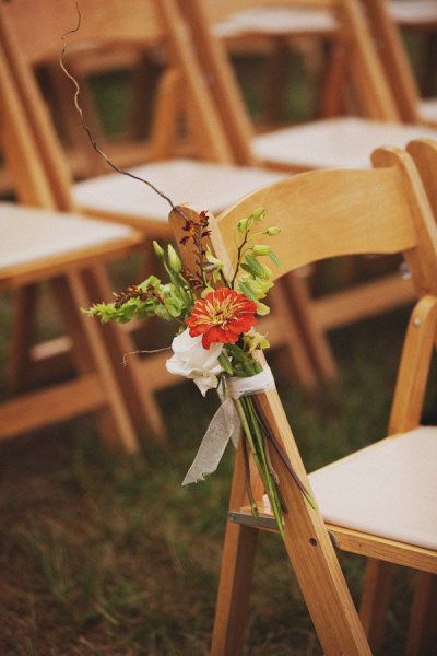 Dressing your Wedding Chairs! Alternative Decor Inspiration Aisle Markers, Alternative Decor, Aisle Flowers, Dendrobium Orchids, Wedding Aisle Decorations, Orange Wedding, Aisle Decor, North Carolina Wedding, Chair Decorations