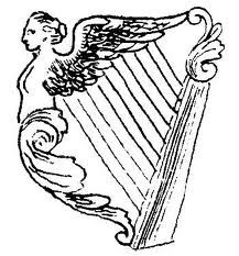 Small Harp Aesthetic, Angel Harp Tattoo, Irish Harp Tattoo, Harp Tattoo, Grafika Vintage, American Traditional Tattoo Ideas, Traditional Tattoo Ideas, Celtic Harp, Minimalist Tattoo Ideas