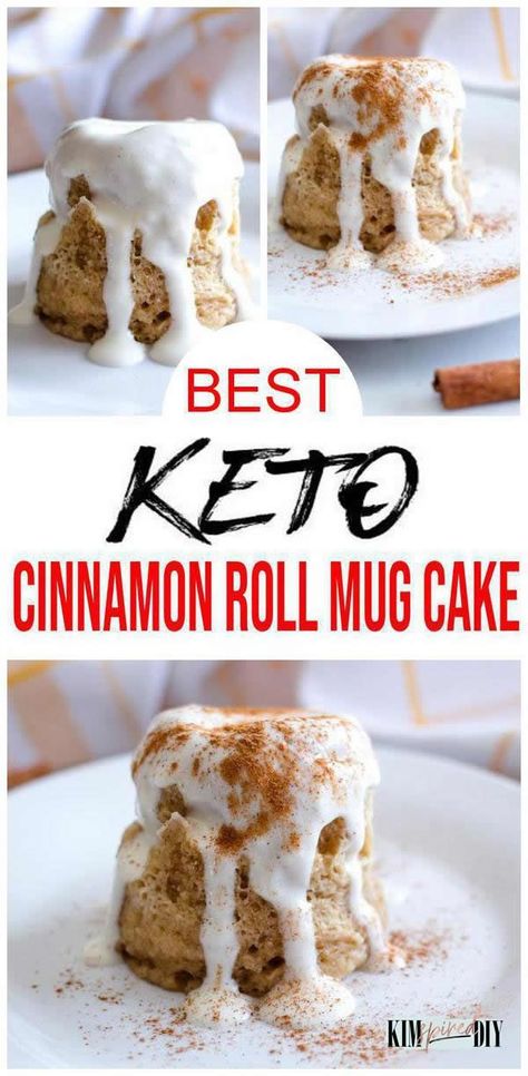 BEST cinnamon roll mug cake recipes. Easy cinnamon roll in a mug you will love. Low carb cinnamon roll mug cake recipes w/ icing you can make in the microwave. Simple & quick 2 minute mug cake. Sugar free & gluten free mug cake made w/ almond flour. Find keto cinnamon roll mug cake w/ this DIY cinnamon roll recipe. Cinnamon roll mug cake w/ glaze topping. Great low carb desserts, keto snacks, breakfast, or sweet treat. Find the best low carb cinnamon roll mug cake recipes right here. Cinnamon Roll Desserts, Cinnamon Mug Cake, Keto Cinnamon Roll, Microwave Mug Cake, Low Carb Mug Cakes, Keto Flour, Grain Brain, Keto Board, Microwave Mug