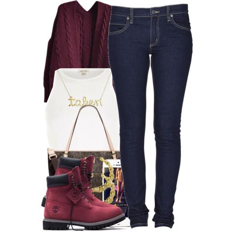 1-26-15 Outfit Ideas With Timberland Boots, Burgundy Timberlands, Timberlands Outfit, Crop Top Purple, Comfortable Winter Outfits, Womens Fashion Casual Chic, Winter Outfit Ideas, Country Fashion Women, Older Women Fashion