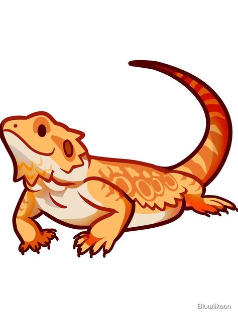 Kawaii Bearded Dragon, Bearded Dragon Art Cute, Bearded Dragon Doodle, Chibi Lizard, Cartoon Lizard Drawing, Anime Lizard, Lizards Drawing, Cartoon Reptiles, Lizard Doodle