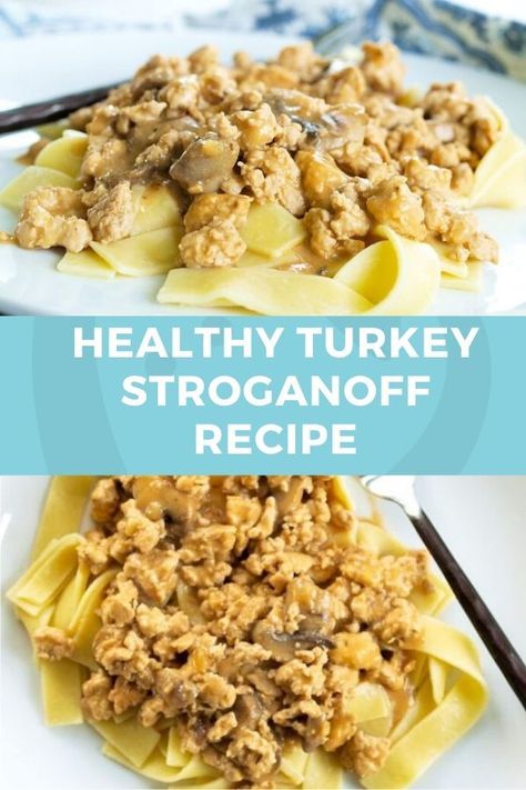 Turkey Stroganoff Recipe, Ground Turkey Stroganoff, Stroganoff Recipes, Turkey Stroganoff, Ugly Food, Recipes Using Ground Beef, Healthy Turkey, Stroganoff Recipe, Dessert Easy