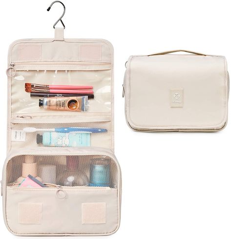 toiletry-bags-for-travel Penyimpanan Makeup, Makeup Storage Bag, Travel Size Toiletries, Hanging Toiletry Bag, Toiletry Kit, Travel Toiletries, Travel Organization, Toiletry Bag Travel, Travel Kits