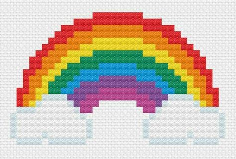 Drops Baby, Pattern Rainbow, Tiny Cross Stitch, Xmas Cross Stitch, Pixel Crochet, Pola Kristik, Mini Cross Stitch, Pola Sulam, Baby Cross