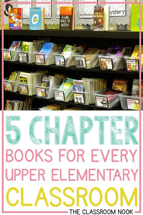 Check out this post with 5 Chapter Books that every upper elementary classroom library should have - these are great for read-aloud books or even to use in your whole-group and small-group reading instruction #upperelementary #teachingreading #thirdgrade #fourthgrade #fifthgrade #novels #guidedreading #readaloud Upper Elementary Classroom Library, Elementary Classroom Library, Small Group Reading Instruction, Reading For Kids, Teaching Comprehension, Upper Elementary Reading, Preschool Fall, Class Library, Small Group Reading