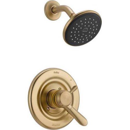 Delta Lahara Dual Function Pressure Balanced Shower Trim with Integrated Shower Trim Less Rough-in, Available in Various Colors, Bronze Shower Designs, House Bathrooms, Shower Faucet Sets, Master Bed, Tub Spout, Delta Faucets, Champagne Bronze, Tub And Shower Faucets, Shower Cleaner