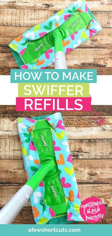 Don't waste your money on those expensive Swiffer refills. Learn how to make your own Reusable Swiffer Refills! Super simple sewing project! | @AFewShortcuts #sewing #hack #tips #moneysaving #home Swiffer Refill, Swiffer Pads, Sewing Tricks, Sewing Projects Clothes, Sew Simple, Beginner Sewing Projects, Simple Sewing, Small Sewing, Recycled Projects