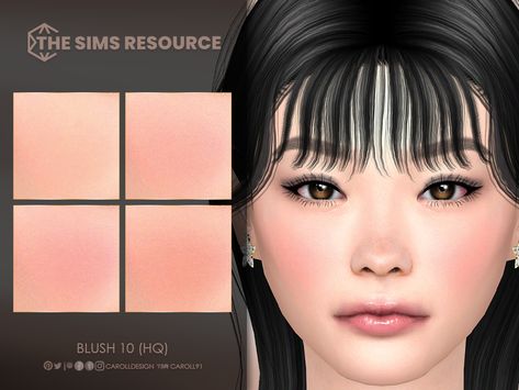 Soft Girl Makeup, Sims 4 Hair Male, Sims 4 Cas Mods, The Sims 4 Skin, Makeup Cc, Pelo Sims, Cheek Makeup, Sims 4 Cc Makeup, Sims 4 Cc Skin