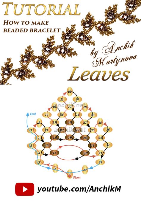 Seed Bead Tutorials, Making Bracelets With Beads, Beadwork Tutorial, Beaded Necklace Patterns, Motifs Perler, Beaded Leaf, Beaded Bracelets Tutorial, Seed Bead Patterns, Bead Weaving Patterns