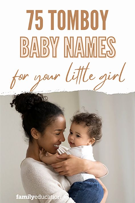 Looking for less girly baby names? We've got you covered with this list of 75 tomboy girl names including meanings and origin. Tomboy Names List, Hipster Girl Names, Tomboy Names For A Girl, Tomboy Baby Girl, Boy Names For A Girl, Badass Girl Names, Tomboy Names, Boyish Girl Names, Girly Girl Names