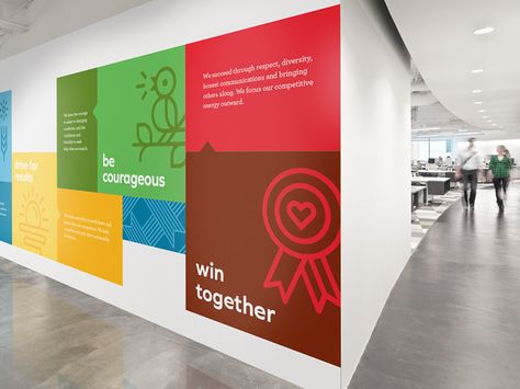 Office Wall Graphics, Office Graphics, Wall Images, Post Cereal, Corporate Values, Office Mural, Office Wall Design, Office Signage, Desktop Publishing