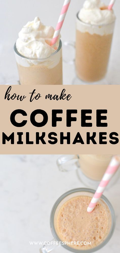 Coffee Milkshake Recipe, Easy Coffee Drinks Recipes, Frozen Coffee Drinks, Milkshake Recipe Easy, Frosted Coffee, Ice Cream Smoothie, What Is Healthy Food, Ice Cream Shake, Coffee Milkshake