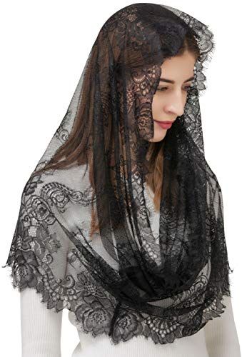 Catholic Veil, Lace Mantilla, Mantilla Veil, Latin Mass, Chapel Veil, Bridal Shawl, Lace Veils, Lace Shawl, Black Veil