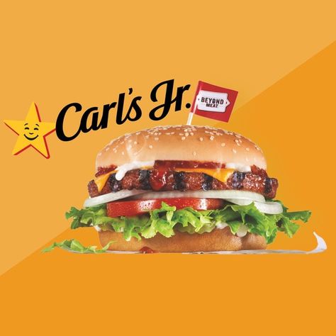 Carl’s Jr. Debuts Meatless Beyond Meat Famous Star Nationwide Spaghetti Tacos Icarly, Elvis Burger, Carl Meme, Stfu Carl, Carls Jr, Bp Table, Carl’s Jr., Famous Star, American Fast Food