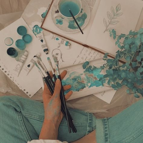 Aquamarine Aesthetic Color, Soft Turquoise Aesthetic, Teal Color Aesthetic, Turquoise Aesthetic, Best Food Ideas, Teal Art, Light Blue Aesthetic, Colorful Aesthetic, Artist Aesthetic