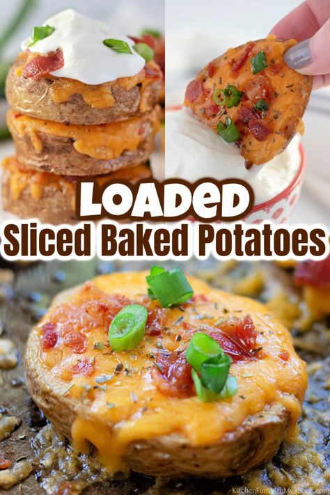 Potato Slices Baked, Loaded Potato Slices, Easy Honey Glazed Carrots, Sliced Baked Potatoes, Leftover Baked Potatoes, Baked Potato Slices, Baked Potato Chips, Potato Appetizers, Making Baked Potatoes