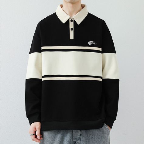 Shop Now 🛒: https://oneblac.com/products/mens-striped-oversized-collar-sweatshirt VISIT OUR STORE FOR MORE COLLECTIONS 🛍: www.oneblac.com. UPTO 70% OFF SALE IS LIVE NOW 🎉 Introducing the Men's Striped Oversized Collar Sweatshirt, with a comfortable, casual style. Made with ordinary thickness, this pullover sweatshirt features a round neck collar and short sleeves for a classic look. Made of polyester for ultimate comfort. Upgrade your wardrobe with this versatile piece! #blackonblacksweat... Collar Sweatshirt, Oversized Collar, Collared Sweatshirt, Winter Jacket Men, Loose Style, Mens Spring, Mens Sweatshirts Hoodie, High End Fashion, Spring And Autumn